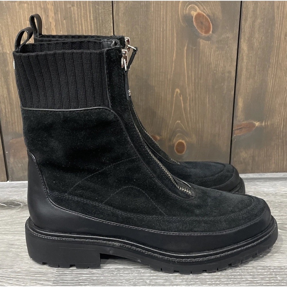 Sam Edelman Leone Lug Sole Chelsea Boots Black Leather Zip Front Women's Sz 9.5 - Picture 5 of 7